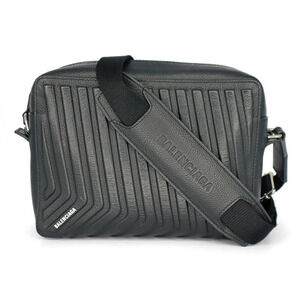 Balenciaga Car Camera Bag black calfskin leather chevron embossed